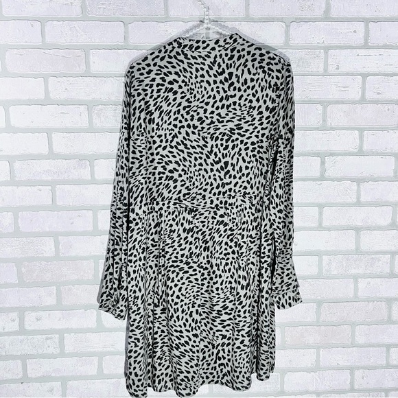 Anthropologie Cloth & Stone Cheetah Print Mini Dress in Olive Size S - Picture 7 of 11